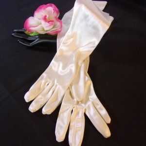 White Satin Opera Gloves 21" Ladies Gloves Evening Gloves Formal Gloves